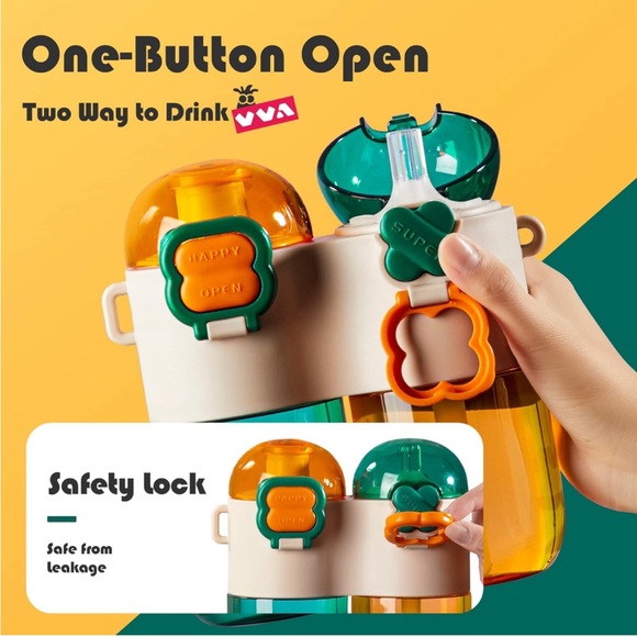 Tritan Leak Proof Kids👧🏻👦🏻Bottles w Spout Lid & Safety Lock🔓Travel🧳 - Picture 8 of 10